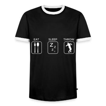 Eat Sleep Athletic Ball Sport Bullet Shocks - Männer Kontrast-T-Shirt - Schwarz/Weiß - Vorne - AI Model Female 172 light (172cm) & AI Model Male 178 light (178cm)