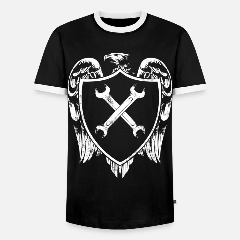 Mechanic - Men's Ringer Shirt - black/white