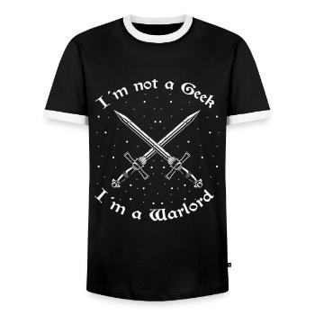Live-action role-playing game for NPC and RPG role-playing game - Men's Ringer Shirt - black/white - Front - AI Model Female 172 light (172cm) & AI Model Male 178 light (178cm)