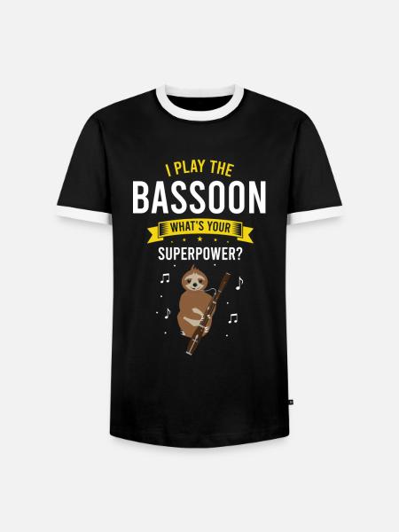 Orchester und Holzblasinstrument - Männer Kontrast-T-Shirt - Schwarz/Weiß
