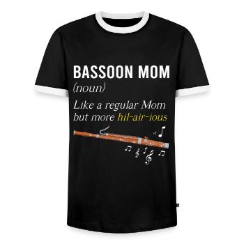 Orchestra and woodwind instrument - Men's Ringer Shirt - black/white - Front - AI Model Female 172 light (172cm) & AI Model Male 178 light (178cm)