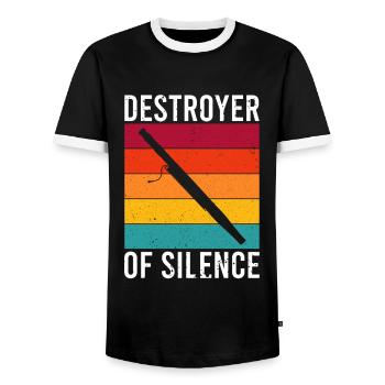 Bassoonist for bassoon orchestra and bassoonist - Men's Ringer Shirt - black/white - Front - AI Model Female 172 light (172cm) & AI Model Male 178 light (178cm)