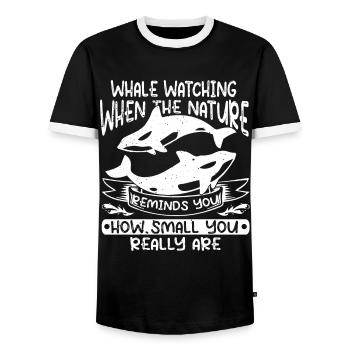 Whale Watching Design for Whales - Men's Ringer Shirt - black/white - Front - AI Model Female 172 light (172cm) & AI Model Male 178 light (178cm)