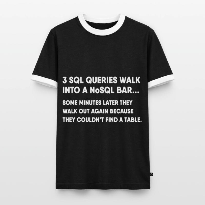 Base de données SQL Query Joke pour programmeur T-shirt contrasté Homme