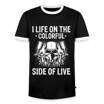 Kfz-Lackierer Angebot für Autolackierer - Männer Kontrast-T-Shirt - Schwarz/Weiß - Vorne - AI Model Female 172 light (172cm) & AI Model Male 178 light (178cm)