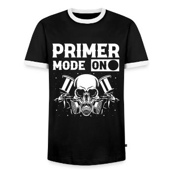 Car Painter for Car Painter for Car Detailer - Men's Ringer Shirt - black/white - Front - AI Model Female 172 light (172cm) & AI Model Male 178 light (178cm)