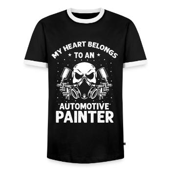 Autolackierer Angebot für Autolackierer - Männer Kontrast-T-Shirt - Schwarz/Weiß - Vorne - AI Model Female 172 light (172cm) & AI Model Male 178 light (178cm)