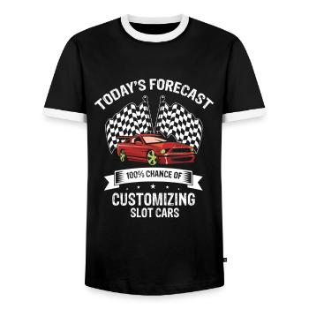 Dicton de piste vintage pour la course de voitures jouets - T-shirt contrasté Homme - noir/blanc - Devant - AI Model Female 172 light (172cm) & AI Model Male 178 light (178cm)
