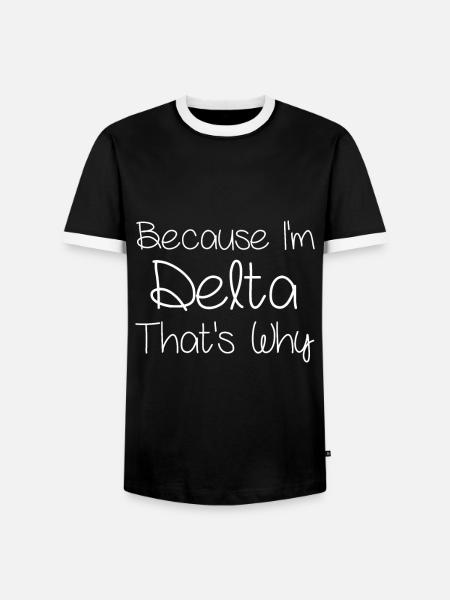 DELTA Funny Personalized Birthday - Men's Ringer Shirt - black/white