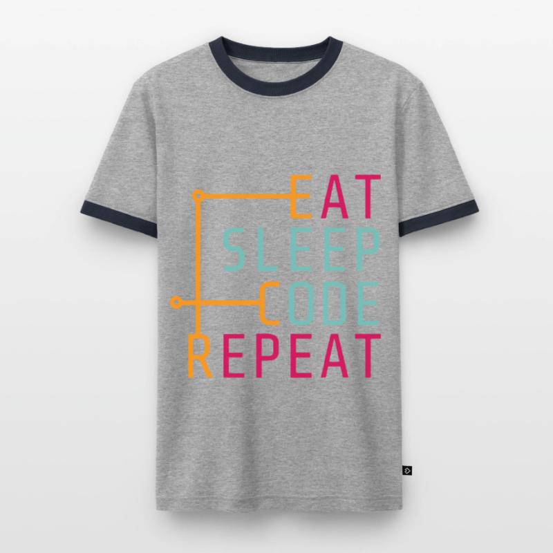 Répétition de code Eat Sleep - Coder Developer Computer T-shirt contrasté Homme