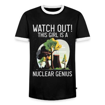 Kernenergie Spruch für Kernenergie - Männer Kontrast-T-Shirt - Schwarz/Weiß - Vorne - AI Model Female 172 light (172cm) & AI Model Male 178 light (178cm)