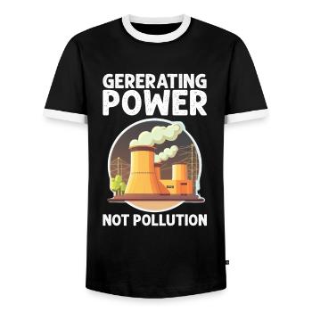 Kernenergie Spruch für Kernenergie - Männer Kontrast-T-Shirt - Schwarz/Weiß - Vorne - AI Model Female 172 light (172cm) & AI Model Male 178 light (178cm)