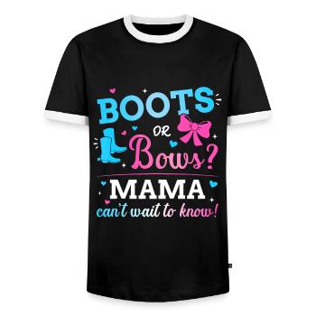 Gender reveal boots or bows mama matching baby - Men's Ringer Shirt - black/white - Front - AI Model Female 172 light (172cm) & AI Model Male 178 light (178cm)