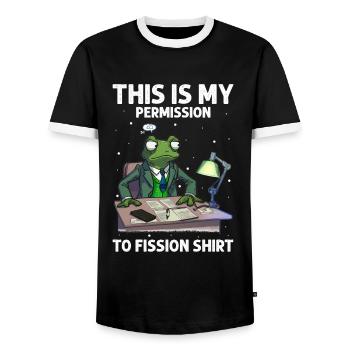 Kernenergie Spruch für Kernenergie - Männer Kontrast-T-Shirt - Schwarz/Weiß - Vorne - AI Model Female 172 light (172cm) & AI Model Male 178 light (178cm)