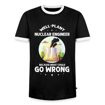 Kernenergie Spruch für Kernenergie - Männer Kontrast-T-Shirt - Schwarz/Weiß - Vorne - AI Model Female 172 light (172cm) & AI Model Male 178 light (178cm)