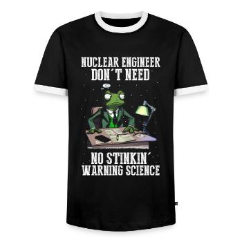 Kernenergie Spruch für Kernenergie - Männer Kontrast-T-Shirt - Schwarz/Weiß - Vorne - AI Model Female 172 light (172cm) & AI Model Male 178 light (178cm)