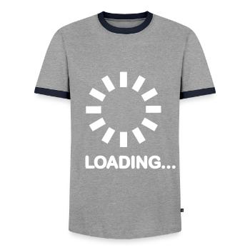 Barre de chargement - T-shirt contrasté Homme - gris/marine  - Devant - AI Model Female 172 light (172cm) & AI Model Male 178 light (178cm)