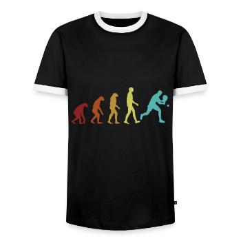 Padel Evolution Platform Tennis Paddleball Padel - T-shirt contrasté Homme - noir/blanc - Devant - AI Model Female 172 light (172cm) & AI Model Male 178 light (178cm)