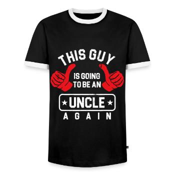 Onkel Schwangerschaftsankündigung wird Onkel sein - Männer Kontrast-T-Shirt - Schwarz/Weiß - Vorne - AI Model Female 172 light (172cm) & AI Model Male 178 light (178cm)