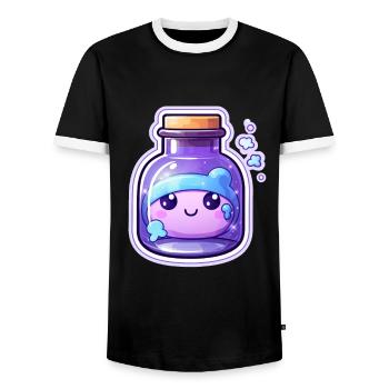 Potion Kawaii mignonne - T-shirt contrasté Homme - noir/blanc - Devant - AI Model Female 172 light (172cm) & AI Model Male 178 light (178cm)