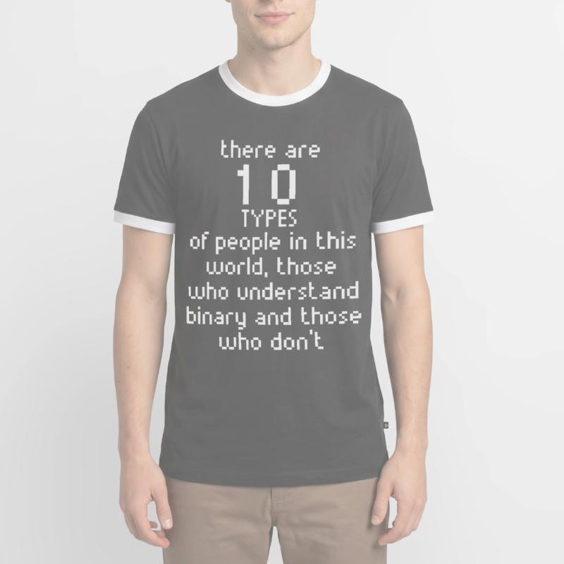 Math Binary Code Programmer Fun Gift for Geeks Men's Ringer Shirt