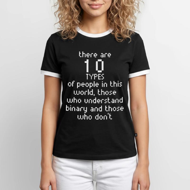 Math Binary Code Programmer Fun Gift for Geeks Men's Ringer Shirt