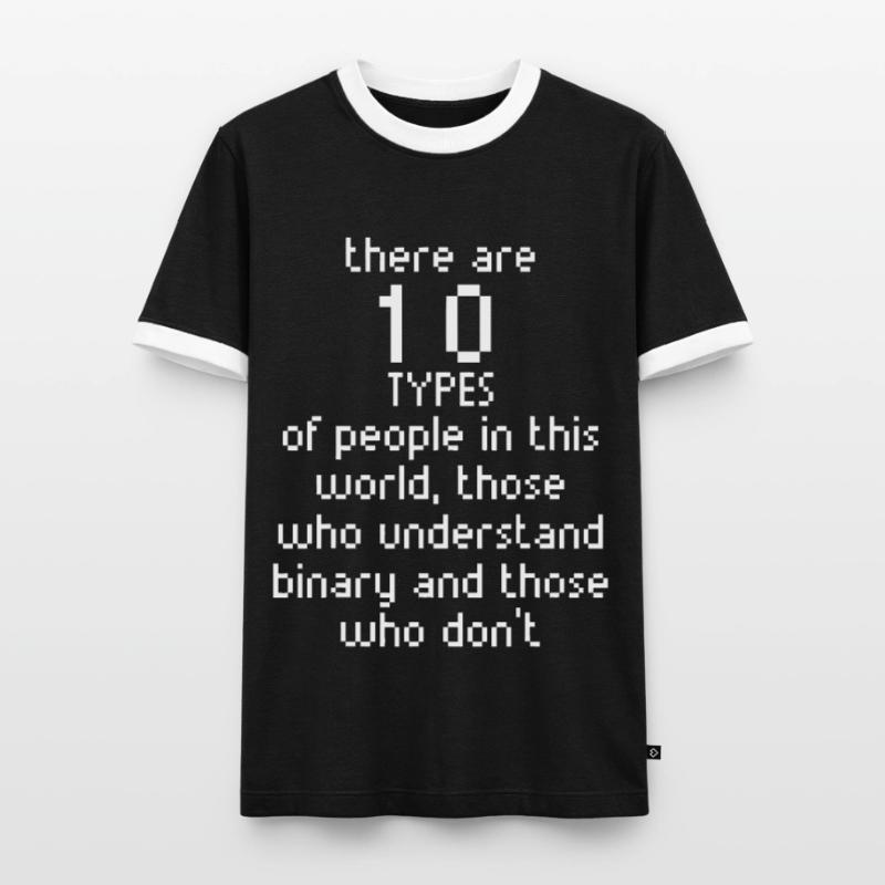 Math Binary Code programmeur cadeau amusant pour les Geeks T-shirt contrasté Homme