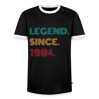 Legende seit 1984 Vinatge 1984 Geburtstagsgeschenk - Männer Kontrast-T-Shirt - Schwarz/Weiß - Vorne - AI Model Female 172 light (172cm) & AI Model Male 178 light (178cm)
