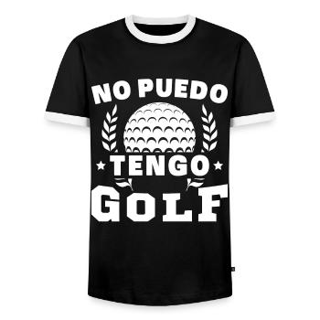 Ich kann nicht Golf spielen - Männer Kontrast-T-Shirt - Schwarz/Weiß - Vorne - AI Model Female 172 light (172cm) & AI Model Male 178 light (178cm)