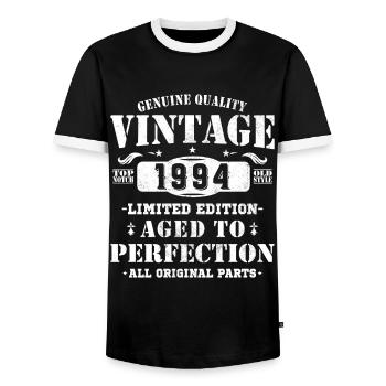 1994 Vintage Retro Geburtstagsgeschenk - Männer Kontrast-T-Shirt - Schwarz/Weiß - Vorne - AI Model Female 172 light (172cm) & AI Model Male 178 light (178cm)