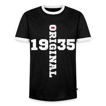 Original 1935 Vintage Cadeau Anniversaire Rétro - T-shirt contrasté Homme - noir/blanc - Devant - AI Model Female 172 light (172cm) & AI Model Male 178 light (178cm)