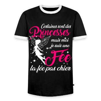 Certaines sont des princesses fée la pas chier - T-shirt contrasté Homme - noir/blanc - Devant - AI Model Female 172 light (172cm) & AI Model Male 178 light (178cm)