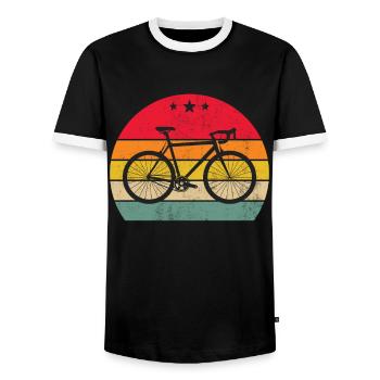 Retro Vintage Radfahren Radfahrer Geschenk - Männer Kontrast-T-Shirt - Schwarz/Weiß - Vorne - AI Model Female 172 light (172cm) & AI Model Male 178 light (178cm)