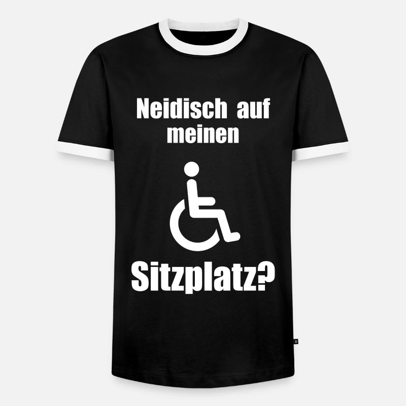 Rollstuhl Witz - Männer Kontrast-T-Shirt - Schwarz/Weiß
