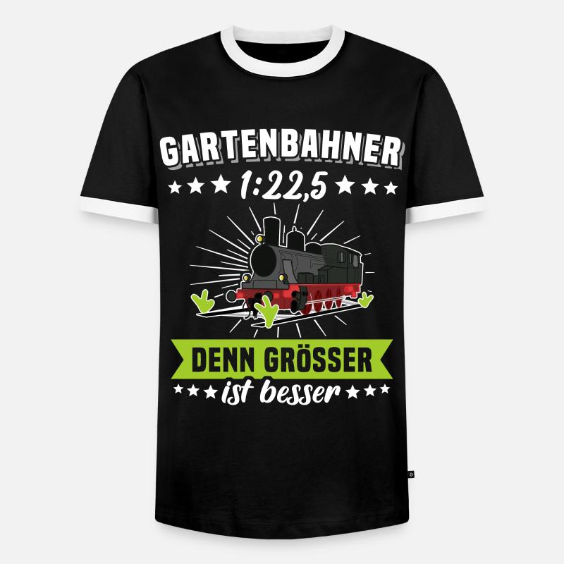 Gartenbahn Eisenbahn Garten Spur G Modelleisenbahn - Männer Kontrast-T-Shirt - Schwarz/Weiß