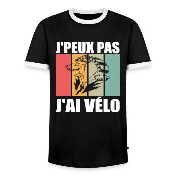 J'Peux Pas J'ai Parachute Idée Cadeau Parachutiste - T-shirt contrasté Homme - noir/blanc - Devant - AI Model Female 172 light (172cm) & AI Model Male 178 light (178cm)