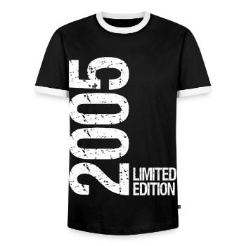 2005 Limited Edition - Männer Kontrast-T-Shirt - Schwarz/Weiß - Vorne - AI Model Female 172 light (172cm) & AI Model Male 178 light (178cm)