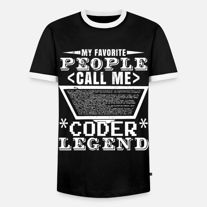 Coder-Legende - Männer Kontrast-T-Shirt - Schwarz/Weiß