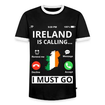 Irland Flagge Vintage Irische Fahne Dublin - Männer Kontrast-T-Shirt - Schwarz/Weiß - Vorne - AI Model Female 172 light (172cm) & AI Model Male 178 light (178cm)
