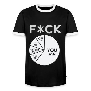 F*ck Fuck - Men's Ringer Shirt - black/white - Front - AI Model Female 172 light (172cm) & AI Model Male 178 light (178cm)