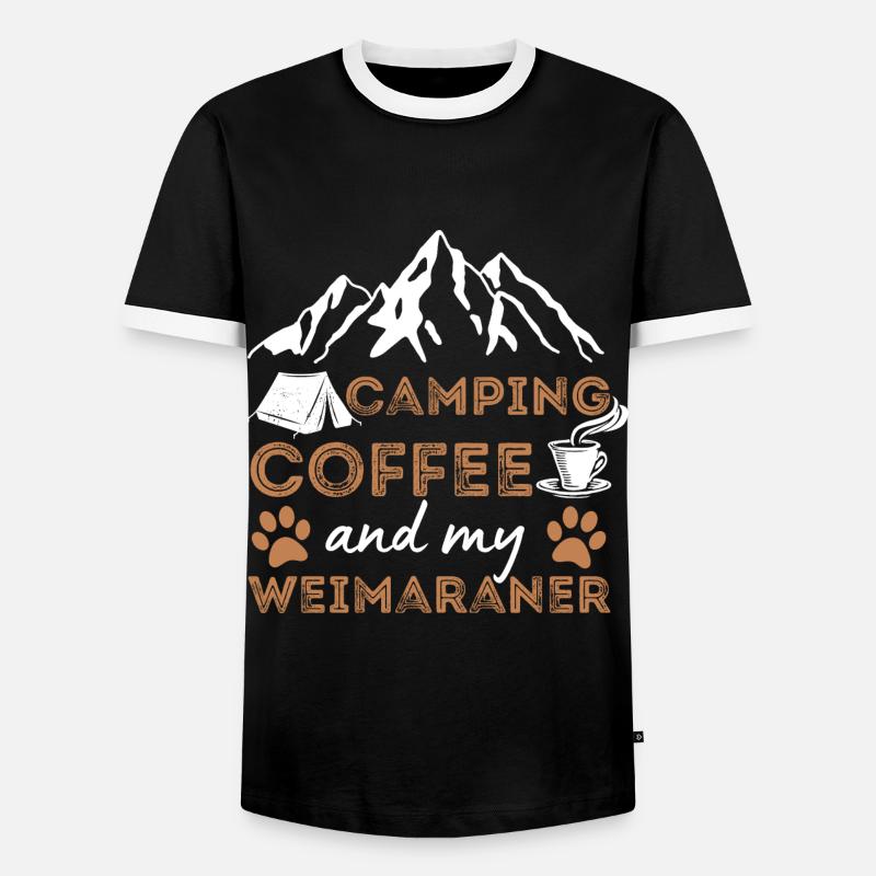 Weimaraner Kaffee Camping Hund Cafe - Männer Kontrast-T-Shirt - Schwarz/Weiß