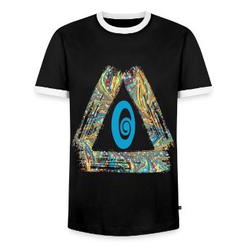 e 201 o - T-shirt contrasté Homme - noir/blanc - Devant - AI Model Female 172 light (172cm) & AI Model Male 178 light (178cm)