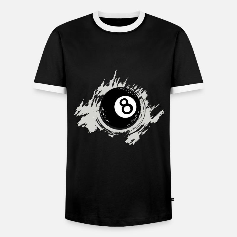 Billard - Männer Kontrast-T-Shirt - Schwarz/Weiß