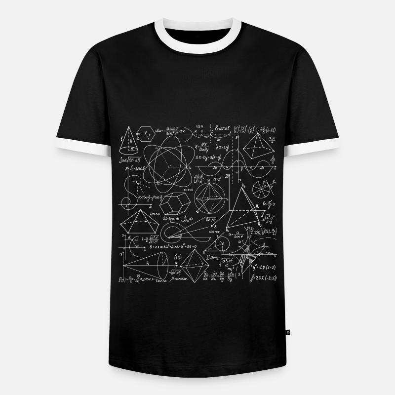 mathematician - Men's Ringer Shirt - black/white