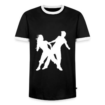 danse - T-shirt contrasté Homme - noir/blanc - Devant - AI Model Female 172 light (172cm) & AI Model Male 178 light (178cm)