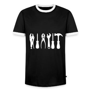 Handwerker - Männer Kontrast-T-Shirt - Schwarz/Weiß - Vorne - AI Model Female 172 light (172cm) & AI Model Male 178 light (178cm)