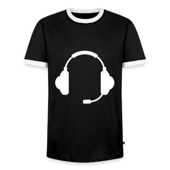Gaming - T-shirt contrasté Homme - noir/blanc - Devant - AI Model Female 172 light (172cm) & AI Model Male 178 light (178cm)