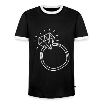 Hochzeit - Männer Kontrast-T-Shirt - Schwarz/Weiß - Vorne - AI Model Female 172 light (172cm) & AI Model Male 178 light (178cm)