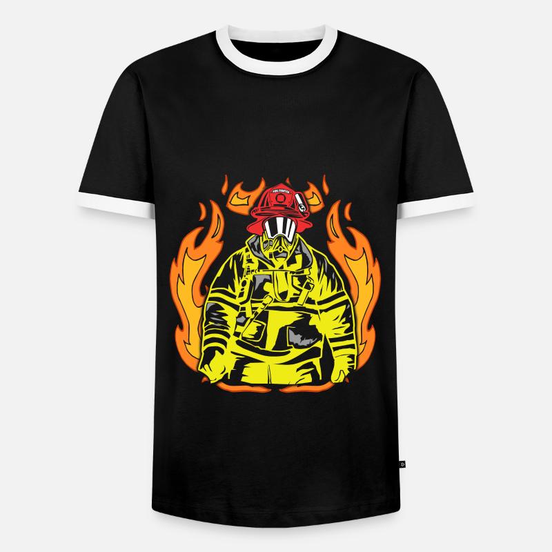 Pompiers - T-shirt contrasté Homme - noir/blanc