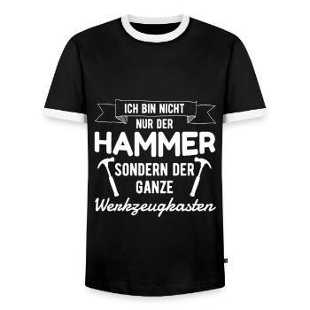 Handwerk Werker Hammer Handwerker Heimwerker - Männer Kontrast-T-Shirt - Schwarz/Weiß - Vorne - AI Model Female 172 light (172cm) & AI Model Male 178 light (178cm)